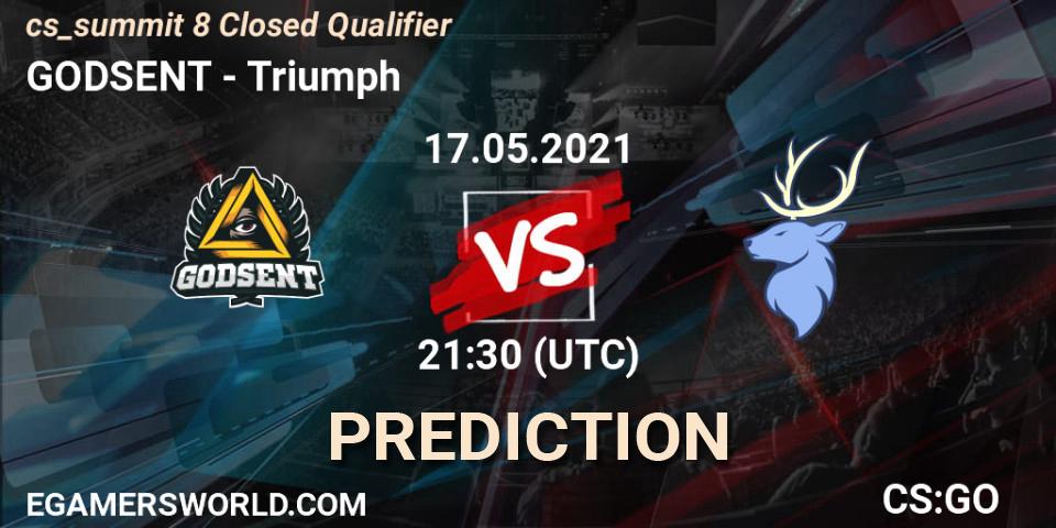GODSENT vs Triumph: Match Prediction. 17.05.2021 at 21:30, Counter-Strike (CS2), cs_summit 8 Closed Qualifier