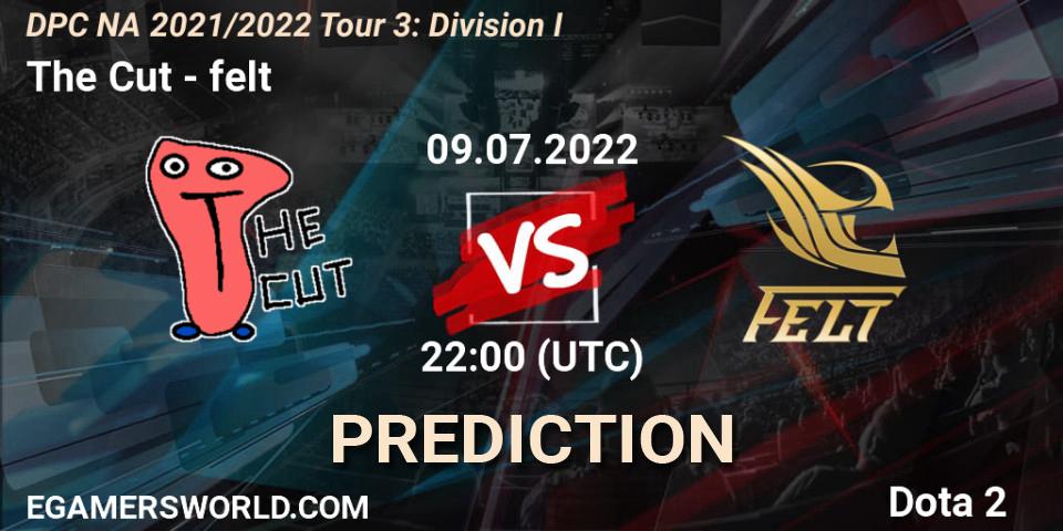 The Cut vs felt: Match Prediction. 09.07.2022 at 21:55, Dota 2, DPC NA 2021/2022 Tour 3: Division I