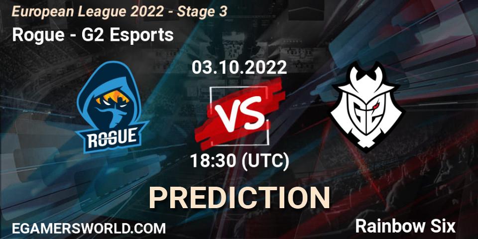 Rogue vs G2 Esports: Match Prediction. 03.10.22, Rainbow Six, European League 2022 - Stage 3