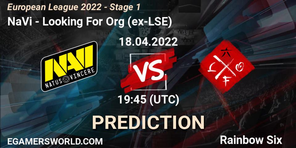 NaVi vs Looking For Org (ex-LSE): Match Prediction. 18.04.22, Rainbow Six, European League 2022 - Stage 1