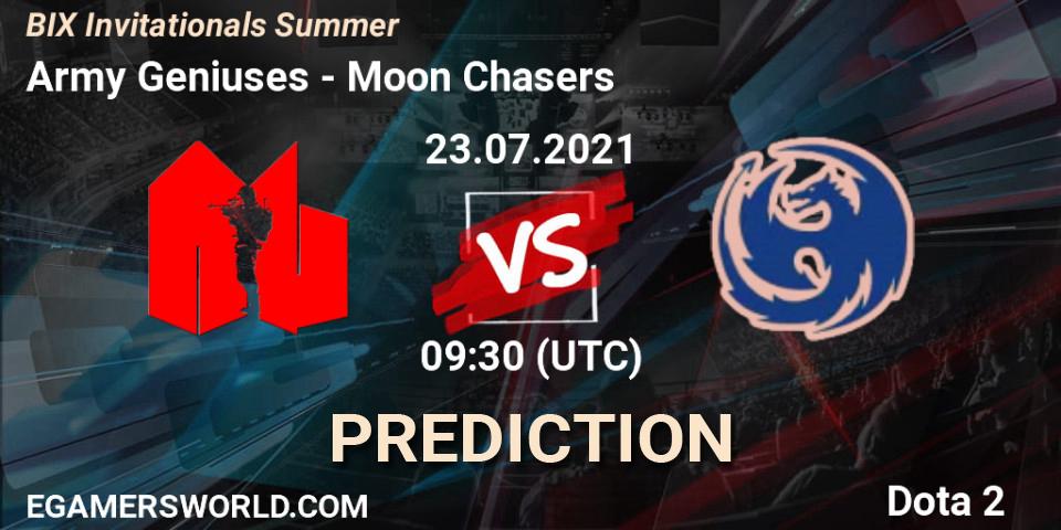 Army Geniuses vs Moon Chasers: Match Prediction. 23.07.2021 at 10:15, Dota 2, BIX Invitationals Summer