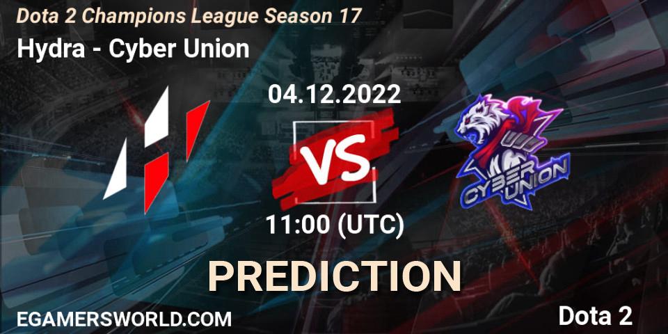 Hydra vs Cyber Union: Match Prediction. 04.12.22, Dota 2, Dota 2 Champions League Season 17