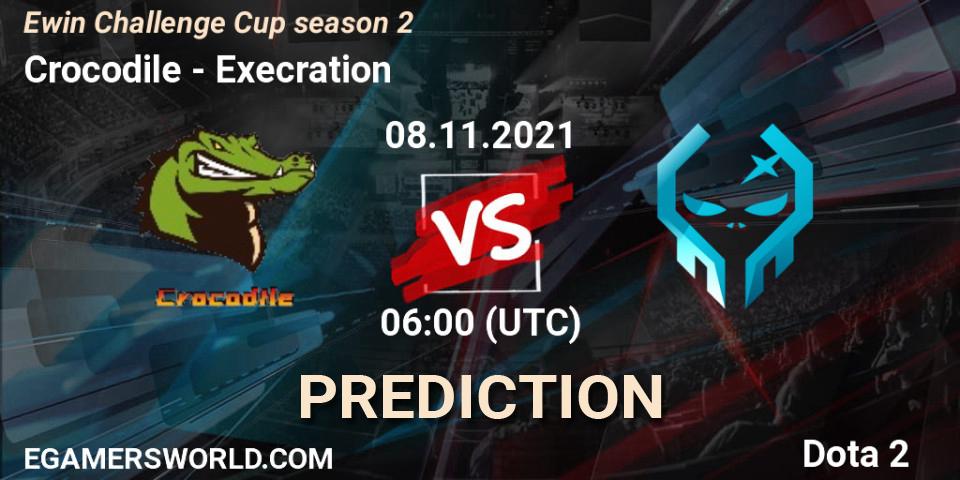 Crocodile vs Execration: Match Prediction. 08.11.2021 at 08:38, Dota 2, Ewin Challenge Cup season 2
