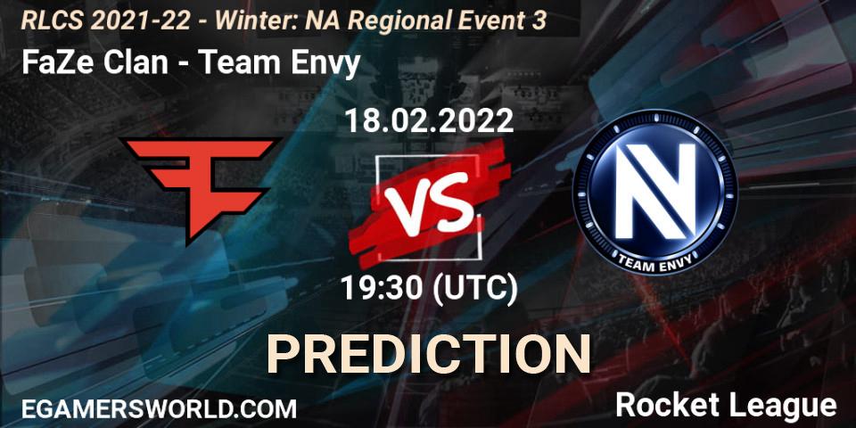 FaZe Clan vs Team Envy: Match Prediction. 18.02.2022 at 19:30, Rocket League, RLCS 2021-22 - Winter: NA Regional Event 3
