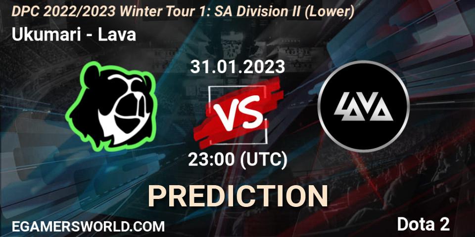 Ukumari vs Lava: Match Prediction. 31.01.23, Dota 2, DPC 2022/2023 Winter Tour 1: SA Division II (Lower)