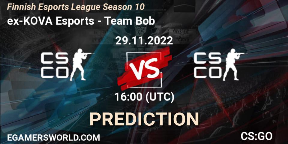 ex-KOVA Esports vs Team Bob: Match Prediction. 29.11.22, CS2 (CS:GO), Finnish Esports League Season 10