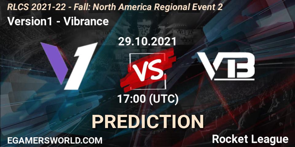 Version1 vs Vibrance: Match Prediction. 29.10.2021 at 17:00, Rocket League, RLCS 2021-22 - Fall: North America Regional Event 2