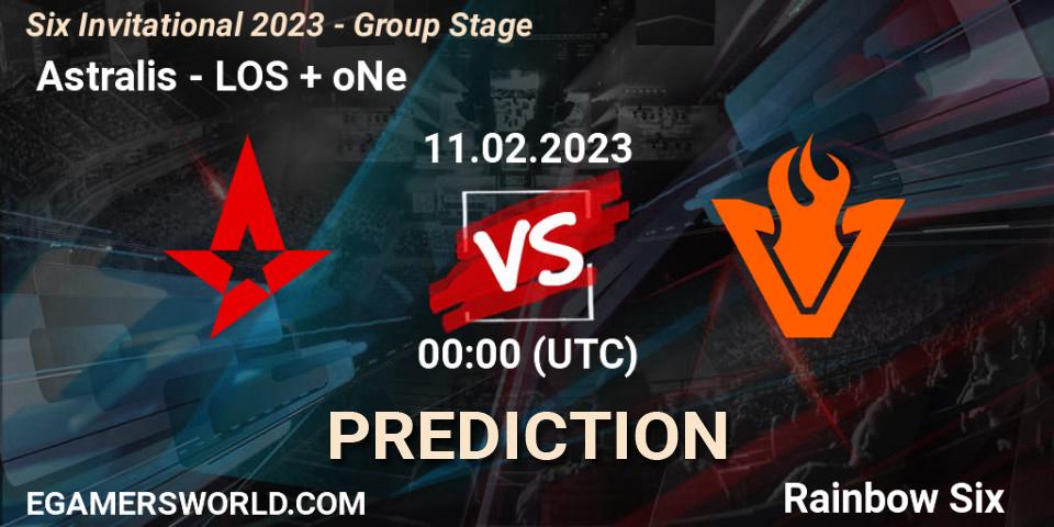  Astralis vs LOS + oNe: Match Prediction. 11.02.2023 at 00:00, Rainbow Six, Six Invitational 2023 - Group Stage