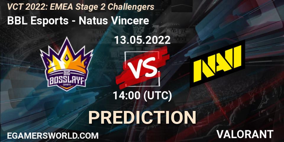 BBL Esports vs Natus Vincere: Match Prediction. 13.05.2022 at 14:00, VALORANT, VCT 2022: EMEA Stage 2 Challengers
