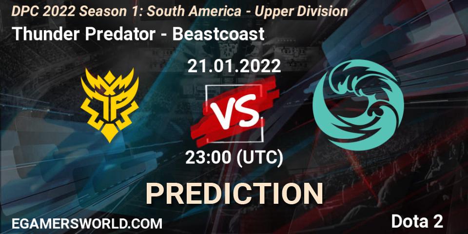 Thunder Predator vs Beastcoast: Match Prediction. 21.01.22, Dota 2, DPC 2022 Season 1: South America - Upper Division