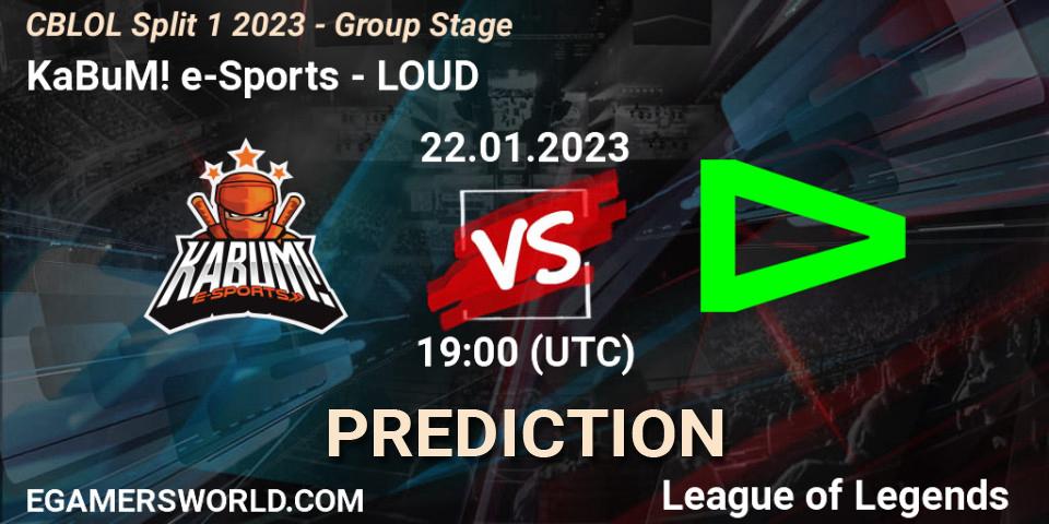 KaBuM! e-Sports vs LOUD: Match Prediction. 22.01.23, LoL, CBLOL Split 1 2023 - Group Stage
