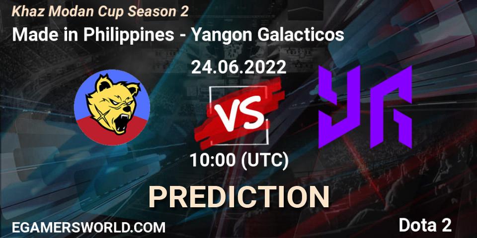 Made in Philippines vs Yangon Galacticos: Match Prediction. 24.06.2022 at 10:00, Dota 2, Khaz Modan Cup Season 2