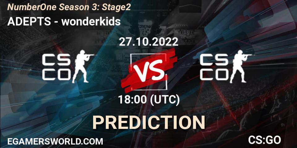 ADEPTS vs wonderkids: Match Prediction. 27.10.2022 at 18:00, Counter-Strike (CS2), NumberOne Season 3: Stage 2