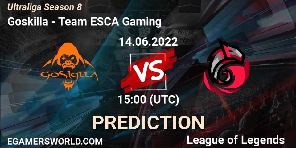 Goskilla vs Team ESCA Gaming: Match Prediction. 14.06.2022 at 15:00, LoL, Ultraliga Season 8
