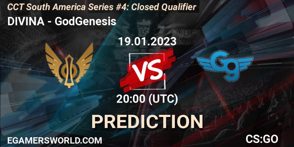 DIVINA vs GodGenesis: Match Prediction. 19.01.23, CS2 (CS:GO), CCT South America Series #4: Closed Qualifier