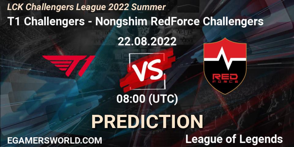 T1 Challengers vs Nongshim RedForce Challengers: Match Prediction. 22.08.22, LoL, LCK Challengers League 2022 Summer