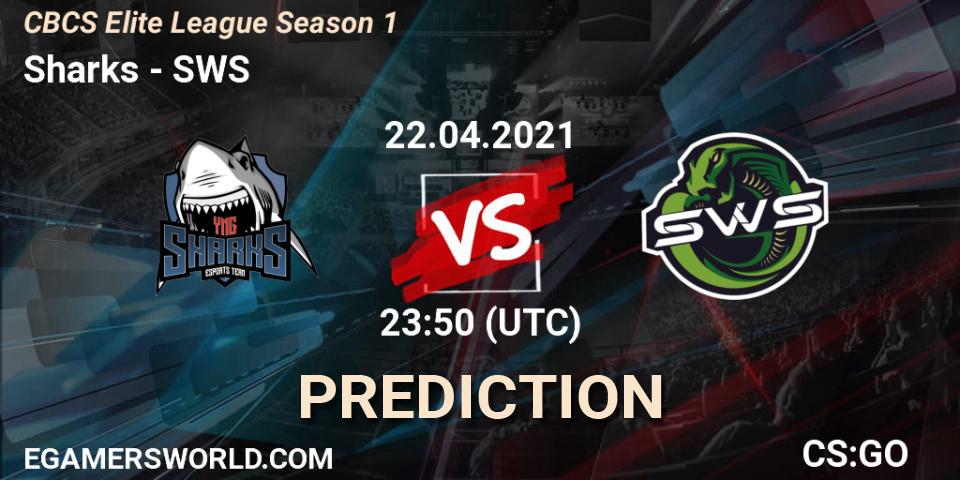 Sharks vs SWS: Match Prediction. 23.04.2021 at 23:50, Counter-Strike (CS2), CBCS Elite League Season 1