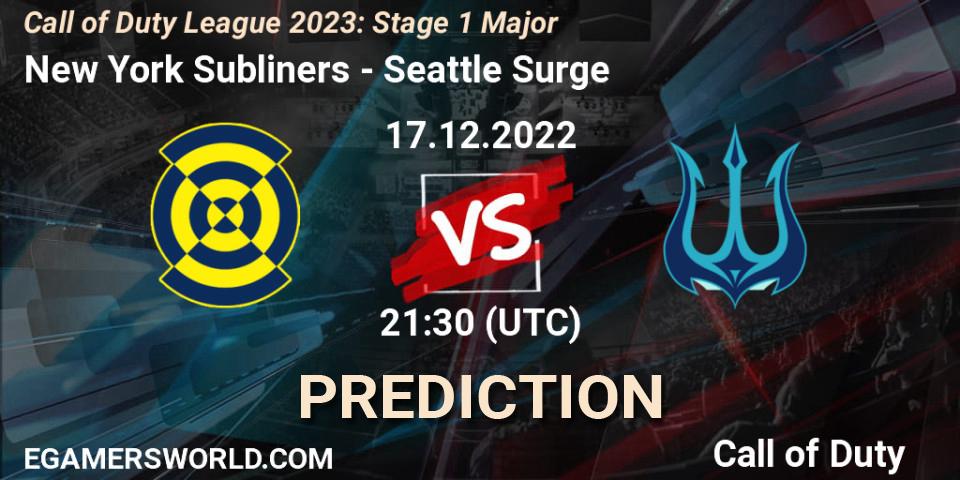 New York Subliners vs Seattle Surge: Match Prediction. 17.12.22, Call of Duty, Call of Duty League 2023: Stage 1 Major