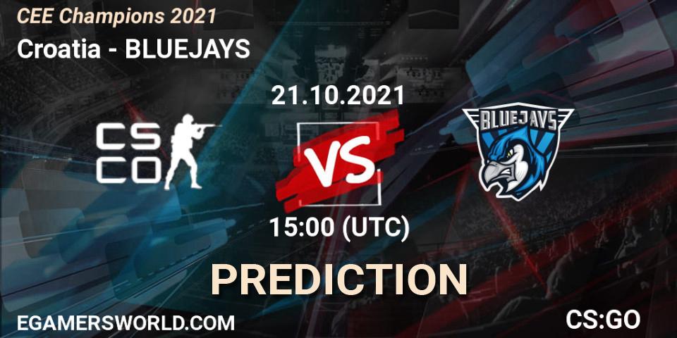 Croatia vs BLUEJAYS: Match Prediction. 21.10.2021 at 15:00, Counter-Strike (CS2), CEE Champions 2021