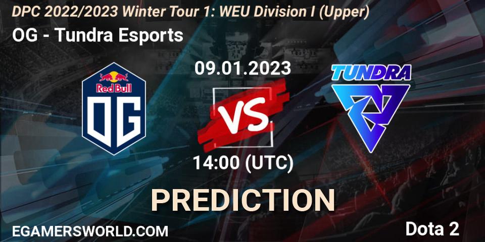 OG vs Tundra Esports: Match Prediction. 09.01.2023 at 14:01, Dota 2, DPC 2022/2023 Winter Tour 1: WEU Division I (Upper)