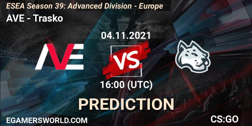 AVE vs Trasko: Match Prediction. 04.11.2021 at 16:00, Counter-Strike (CS2), ESEA Season 39: Advanced Division - Europe