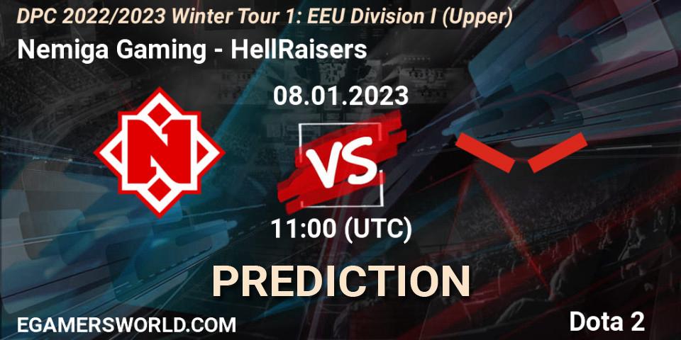 Nemiga Gaming vs HellRaisers: Match Prediction. 08.01.23, Dota 2, DPC 2022/2023 Winter Tour 1: EEU Division I (Upper)