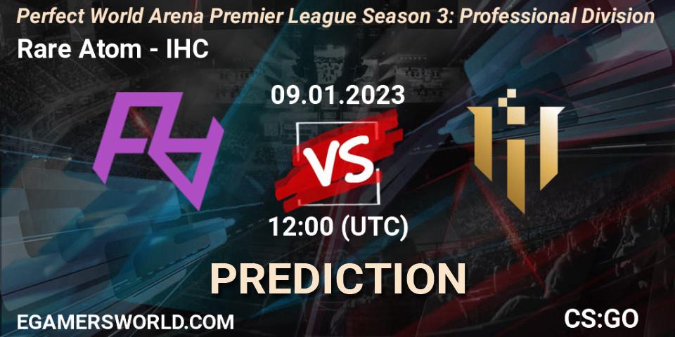 Rare Atom vs IHC: Match Prediction. 12.01.2023 at 12:40, Counter-Strike (CS2), Perfect World Arena Premier League Season 3: Professional Division