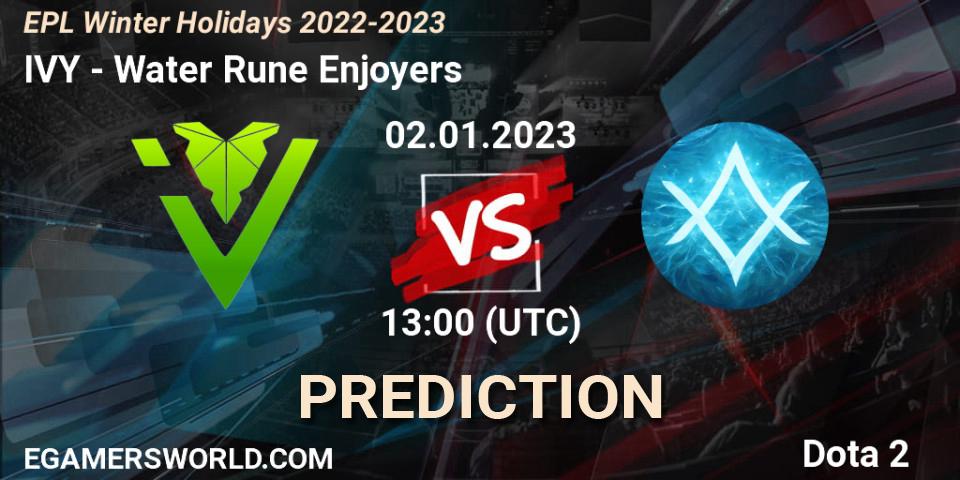 IVY vs Water Rune Enjoyers: Match Prediction. 02.01.2023 at 13:41, Dota 2, EPL Winter Holidays 2022-2023