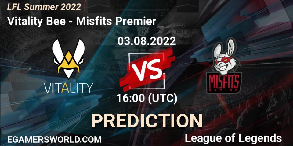 Vitality Bee vs Misfits Premier: Match Prediction. 03.08.22, LoL, LFL Summer 2022