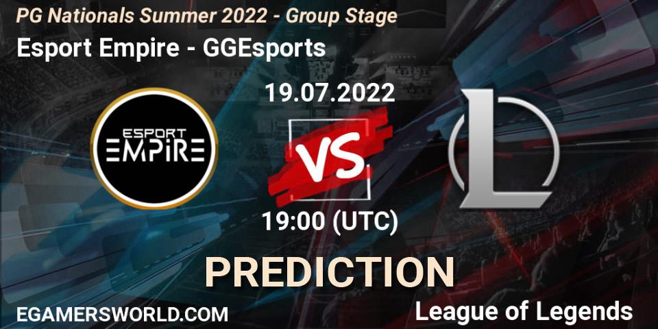 Esport Empire vs GGEsports: Match Prediction. 19.07.2022 at 19:00, LoL, PG Nationals Summer 2022 - Group Stage