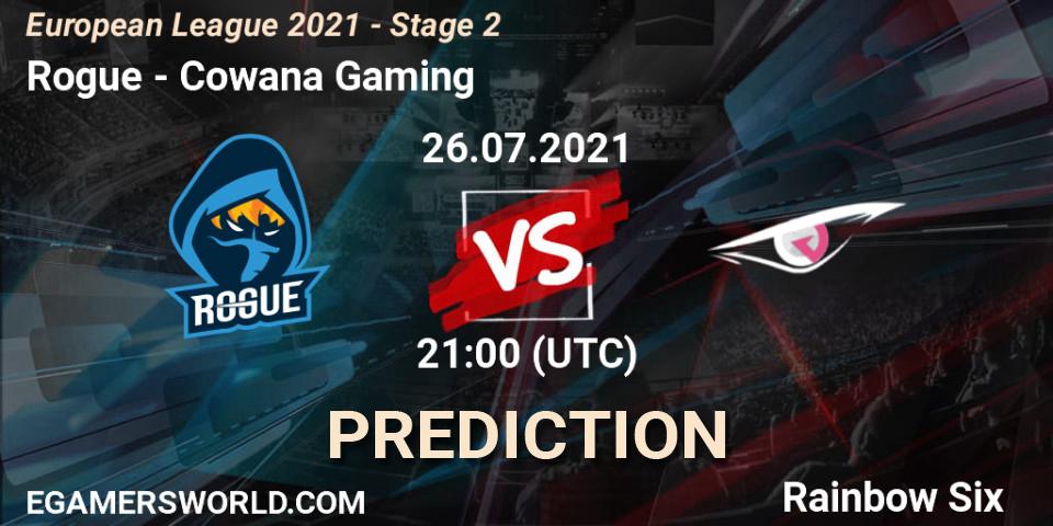 Rogue vs Cowana Gaming: Match Prediction. 26.07.2021 at 21:00, Rainbow Six, European League 2021 - Stage 2