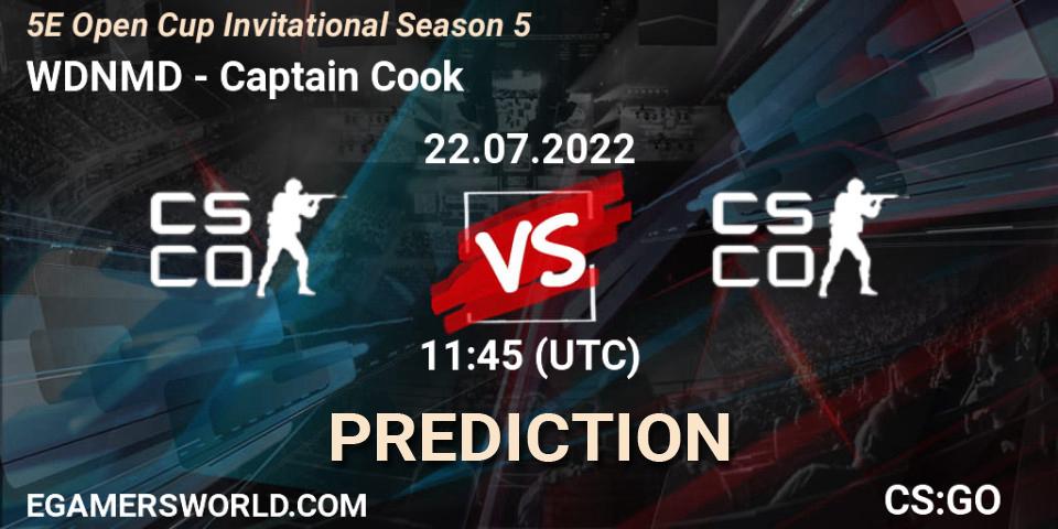 WDNMD vs Captain Cook: Match Prediction. 22.07.2022 at 11:45, Counter-Strike (CS2), 5E Open Cup Invitational Season 5