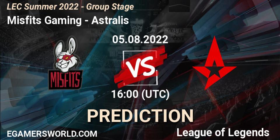 Misfits Gaming vs Astralis: Match Prediction. 05.08.22, LoL, LEC Summer 2022 - Group Stage