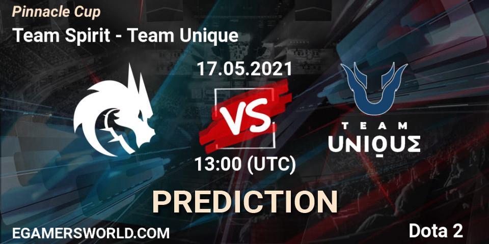 Team Spirit vs Team Unique: Match Prediction. 17.05.2021 at 13:00, Dota 2, Pinnacle Cup 2021 Dota 2