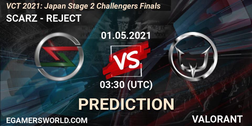 SCARZ vs REJECT: Match Prediction. 01.05.21, VALORANT, VCT 2021: Japan Stage 2 Challengers Finals