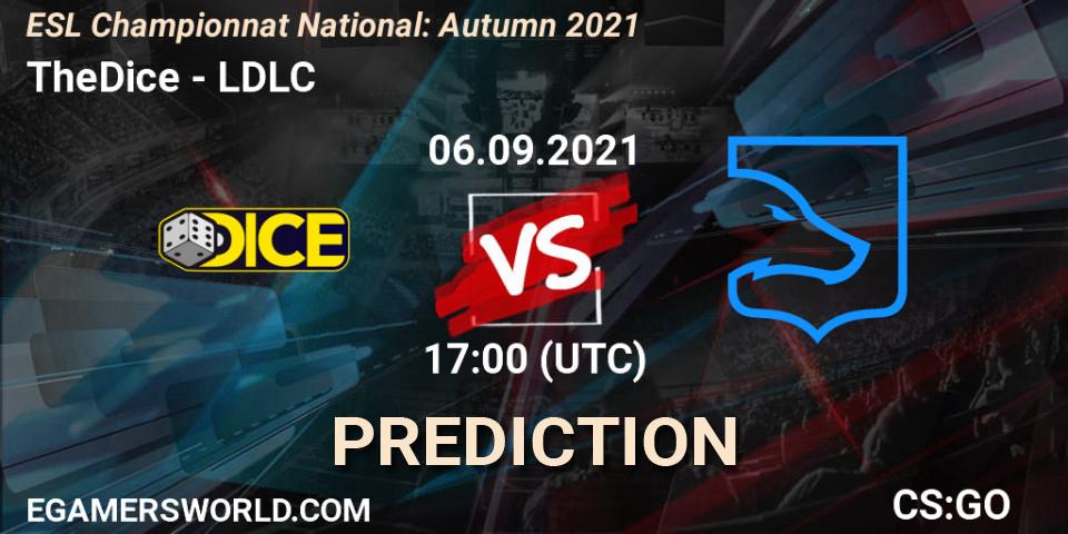 TheDice vs LDLC: Match Prediction. 06.09.2021 at 17:00, Counter-Strike (CS2), ESL Championnat National: Autumn 2021