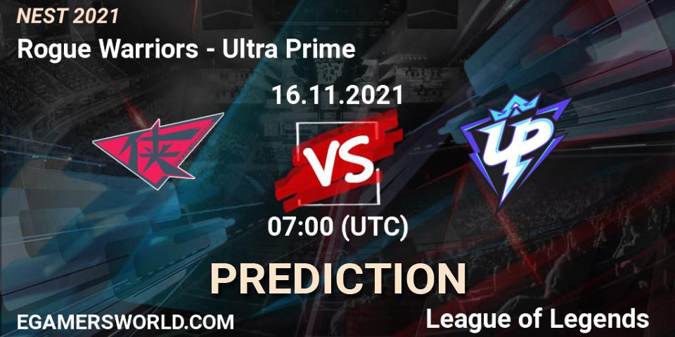 Ultra Prime vs Rogue Warriors: Match Prediction. 16.11.21, LoL, NEST 2021