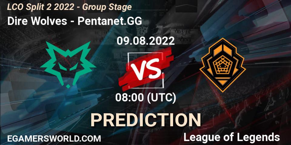 Dire Wolves vs Pentanet.GG: Match Prediction. 09.08.2022 at 08:00, LoL, LCO Split 2 2022 - Group Stage