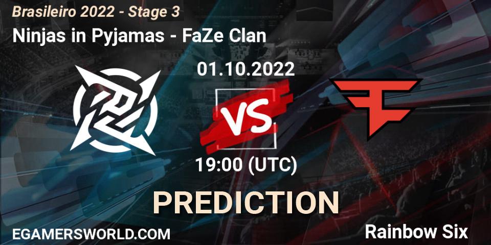 Ninjas in Pyjamas vs FaZe Clan: Match Prediction. 01.10.22, Rainbow Six, Brasileirão 2022 - Stage 3