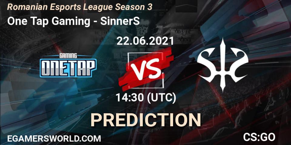 One Tap Gaming vs SinnerS: Match Prediction. 22.06.2021 at 14:30, Counter-Strike (CS2), Romanian Esports League Season 3