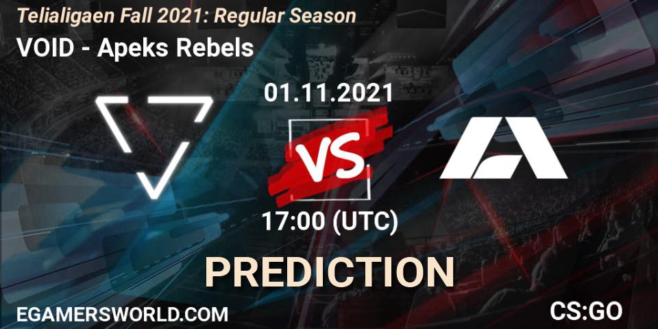VOID vs Apeks Rebels: Match Prediction. 01.11.2021 at 17:00, Counter-Strike (CS2), Telialigaen Fall 2021: Regular Season
