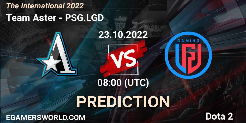 Team Aster vs PSG.LGD: Match Prediction. 23.10.22, Dota 2, The International 2022