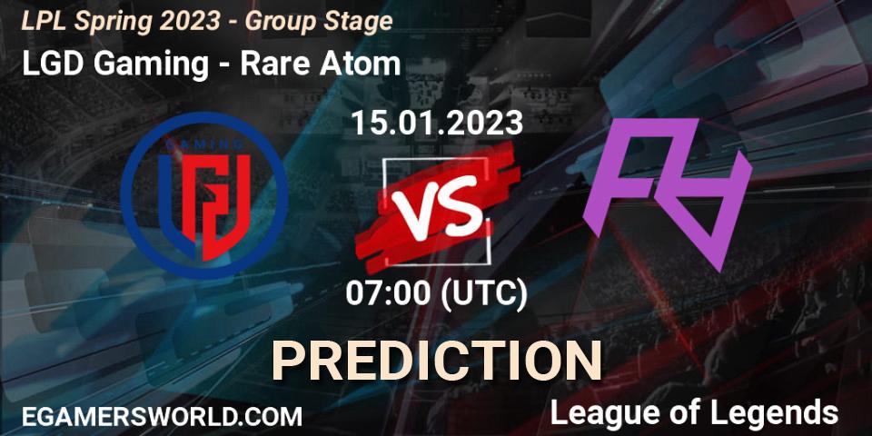 LGD Gaming vs Rare Atom: Match Prediction. 15.01.23, LoL, LPL Spring 2023 - Group Stage