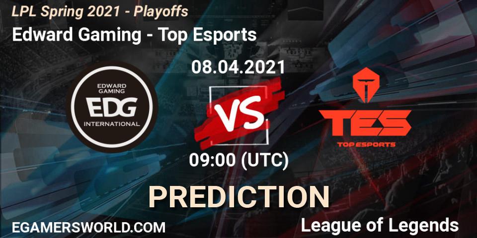 Edward Gaming vs Top Esports: Match Prediction. 08.04.2021 at 09:00, LoL, LPL Spring 2021 - Playoffs
