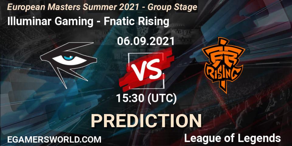 Illuminar Gaming vs Fnatic Rising: Match Prediction. 06.09.2021 at 15:30, LoL, European Masters Summer 2021 - Group Stage