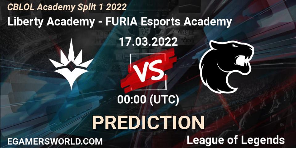 Liberty Academy vs FURIA Esports Academy: Match Prediction. 17.03.22, LoL, CBLOL Academy Split 1 2022
