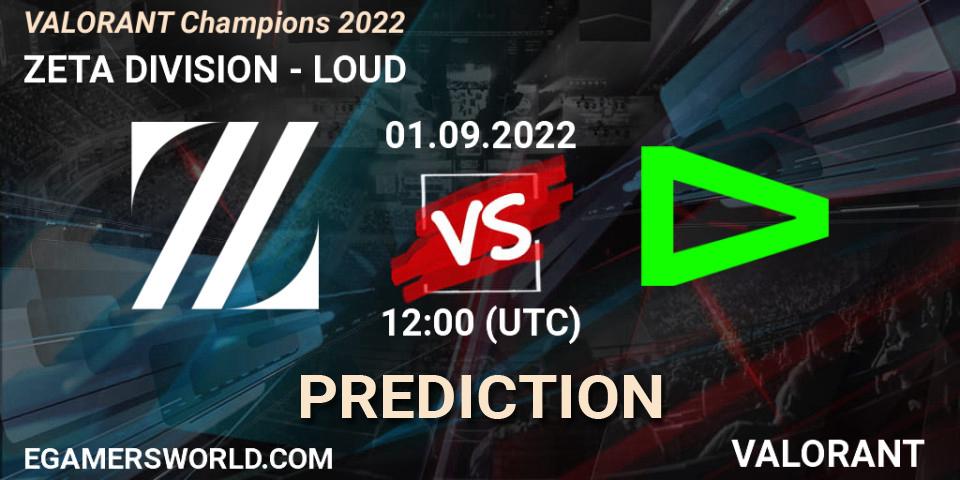 ZETA DIVISION vs LOUD: Match Prediction. 01.09.2022 at 12:15, VALORANT, VALORANT Champions 2022