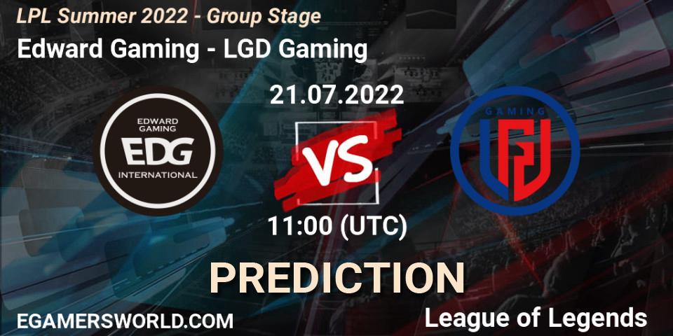 Edward Gaming vs LGD Gaming: Match Prediction. 21.07.2022 at 12:00, LoL, LPL Summer 2022 - Group Stage