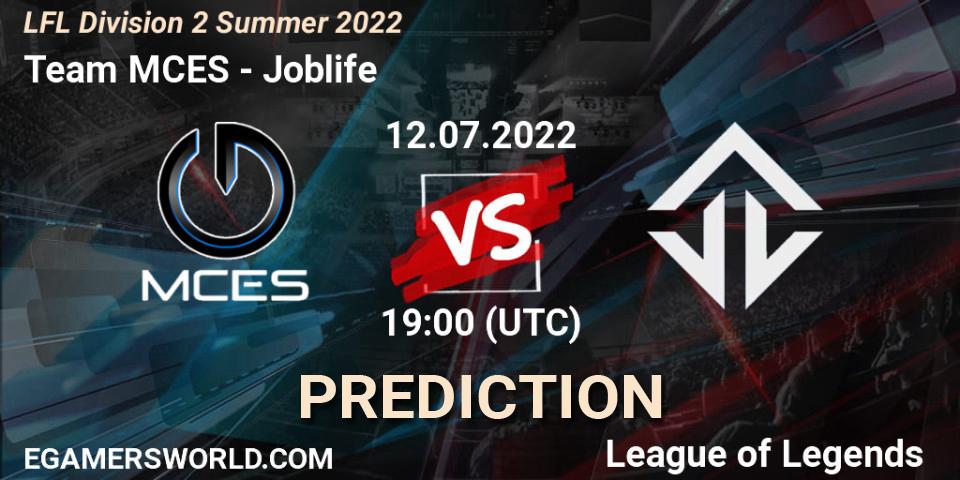 Team MCES vs Joblife: Match Prediction. 12.07.22, LoL, LFL Division 2 Summer 2022