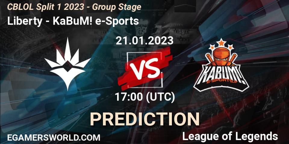 Liberty vs KaBuM! e-Sports: Match Prediction. 21.01.23, LoL, CBLOL Split 1 2023 - Group Stage